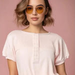 Vintage‎ Colter Bay Women's XL Vintage Pink Henley Button Photo 0