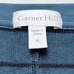 Garnet Hill Slate Blue Navy Striped Tunic XL Hankerchief Hem Boho Popover Photo 3