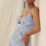 Anthropologie Hutch Blue Motif Ditsy Floral Print Wide Leg Jumpsuit Size Small Photo 8