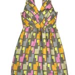 Milly Italian Silk Dress Women 8 Geo Print Boho Feminity Retro Resort Party Y2K Photo 3