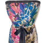 matty m Floral watercolor strapless silk dress New Mattty M small/med multicolor print Photo 3