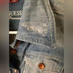 Guess PREMIUM DENIM Womens Jacket Size Small Distressed Ripped Washed Cotton Photo 3