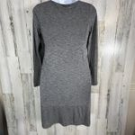 Athleta  Grey Knit V-Neck Long Sleeve Dress – Size XSP Petite – Knee Length Photo 1