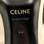 CELINE Black White Leather Fan Applique
Triangle Heels Size 36 Photo 5