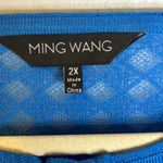Ming Wang  Sweater Women's Size 2X Cardigan Knit‎ Office Business Blue Photo 2