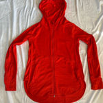 Athleta Vibrant Orange Baja UPF 50+ Hooded Zip Jacket Performance Athletic Photo 0