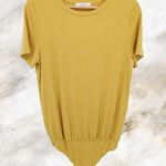 Elodie  Ribbed Knit Bodysuit Top Short Sleeve Shirt Photo 0