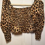 ZARA Animal Print Smocked Blouse Photo 0