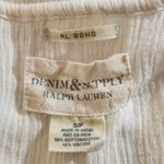 Denim & Supply Ralph Lauren  Cream Boho Ruffle Blouse with Tassel Tie Size Small Photo 5