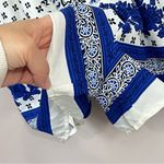 Mm Mm Mm Floral Romper Blue White Summer Boho Size M Lined Adjustable Straps Size M Photo 6