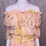 H&M  flora 2 piece off the shoulder crop too and pants sheer beach coverup outfit Photo 11