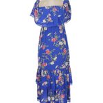 Lovers + Friends  Elouise Tiered Midi Dress Off Shoulder Feeling Blue Floral XS Photo 2