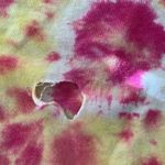 Fruit of the Loom  Hand Dyed Pink Yellow Tie Dye Unisex T-Shirt Top Unisex Small Photo 5