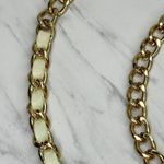 Cream Woven Gold Tone Metal Chain Link Belt One Size ✨ Photo 5