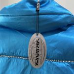 Poster Girl Blue Satin Rhinestone Cropped Puffer Jacket XS Photo 5