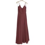 Jenny Yoo  Inesse Thin Strap V Neck Long Chiffon Gown Photo 2