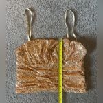 Free People NWOT  Gold Ta Da Sequin Embellished Crop Top Detachable Straps XSMALL Photo 7