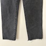 Madewell The Perfect Vintage Straight Jeans Black Wash Frayed Hem Denim Size 26 Photo 4