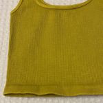 Free People NEW! HAPPINESS RUNS SQUARE NECK Ribbed Crop Top XS/S Gold Green Photo 2