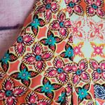 Anthropologie  FIG AND FLOWER HI LOW TUNIC BOLD FLORAL BOHO PRINTED BLOUSE M Photo 6