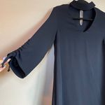 ZARA Dress Size Small Black Choker 3/4 Sleeve Loose Fit Career Office Siren Soft Photo 4