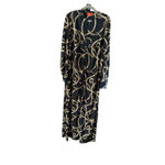 Women's Effie's Collection Maxi Dress M Black Gold Chain Print Size M Photo 1