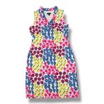 Talbots ‎ Petite Floral Eyelet Ruffle Trim Neck Sleeveless Dress White Multi 2P Photo 14