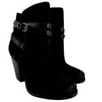 ALLSAINTS  Victoria Suede Ankle Buckle Wrap Straps Heeled Boots Black 35.5 5 Photo 1