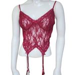 Frederick's of Hollywood  Red Floral Lace Lingerie with Garter Clips (M) Photo 1
