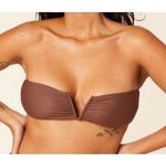 ANDIE Bikini Top Womens S Espresso Brown Nylon Scala Bikini Strapless Bandeau Photo 0
