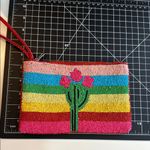 Red and Pink Clutch with Cactus Wristlet Strap 5x9” Photo 5