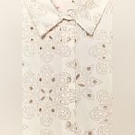 ZARA  NWT embroidered eyelet detail long sleeve button up shirt Photo 5