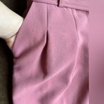 Topshop Pink Belted Pleated Ankle Trousers Old Rose Pink High Rise Tapered Sz 4 Photo 4