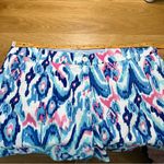 Crown & Ivy  Caroline Multicolor‎ Blue Ikat Shorts Stretch Twill Flat Front Photo 12