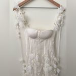 Zimmermann NWT  Petal Appliqué Linen Silk Corset Gown White Midi Dress Size 1 Photo 8