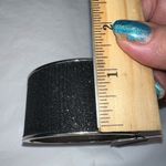 G by Gennaro Black Sparkle Spring Open Cuff Bracelet Silver Photo 7