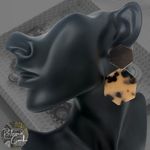 Tan and Brown Geometric Drop Earrings Photo 1