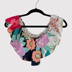 Trina Turk Womens Swim Top White Floral Off The Shoulder Ruffle Swimsuit Size 6 Photo 0