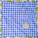 Vintage Blue Gingham & Yellow Floral Patchwork Scarf Wraps Photo 4