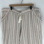 Rewind Striped Linen Blend Drawcord Elastic Waist Straight Leg Pants NWT 3X Photo 1