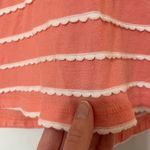 Talbots Coral 3/4 Sleeve Scalloped Stripe Top Womens S Coquette Spring Shirt Photo 5