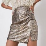 ZARA Reptile Sequin Ruched Bodycon Mini Skirt Size Small Photo 0