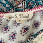 Hem & Thread  Women Top S Multicolor Crochet Inlet Mixed Boho Pattern Festival‎ Photo 1