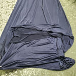 Adrianna Papell  Navy One Shoulder Beaded Gown Photo 6