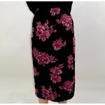 Vintage Floral Midi Skirt Black Size 10 Photo 5