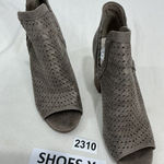 Fergalicious Womans By Fergie Slip On Tan Faux Leather Open Toe Bootie 6m Photo 0