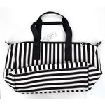 Alice + Olivia Duffle Bag Black and White Positano Stripe Weekender Tote Photo 7