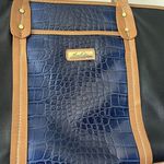 Marc Fisher  Black & Blue Vegan Leather Crocodile Shoulder Bag Purse Photo 2