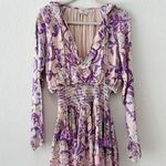 Hemant & Nandita Asia Ruffle Tassel Mini Dress Purple Floral Size Small Photo 2