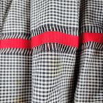 Vintage Womens Woven Gingham Skirt 2XS Black Red Check Thread Detail Handmade Size XXS Photo 15